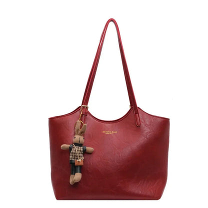 Dames Tote Bag met Ritssluiting en Decoratief Sleutelhanger