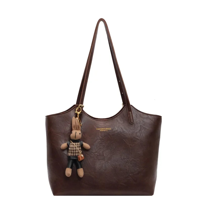 Dames Tote Bag met Ritssluiting en Decoratief Sleutelhanger