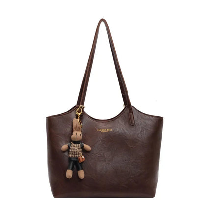 Dames Tote Bag met Ritssluiting en Decoratief Sleutelhanger