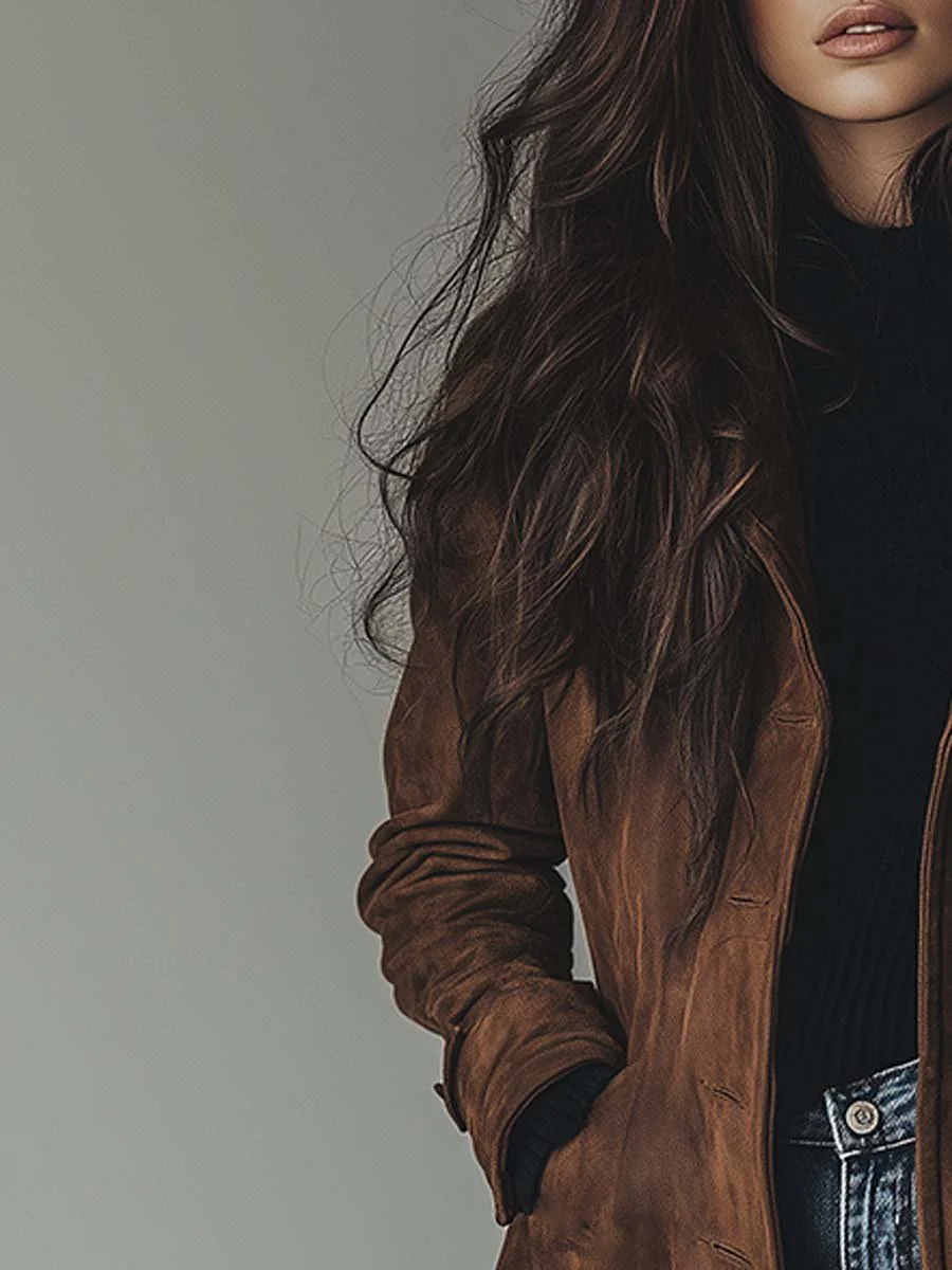 Dames Trench Coat Vintage Look met Reverskraag en Knoopsluiting