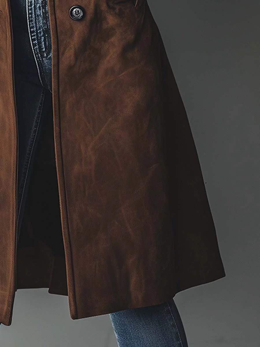 Dames Trench Coat Vintage Look met Reverskraag en Knoopsluiting ##POS:5##