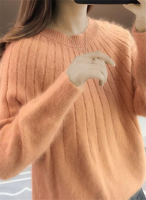 Dames Trui met Lange Mouwen en Elegante Pasvorm Oranje