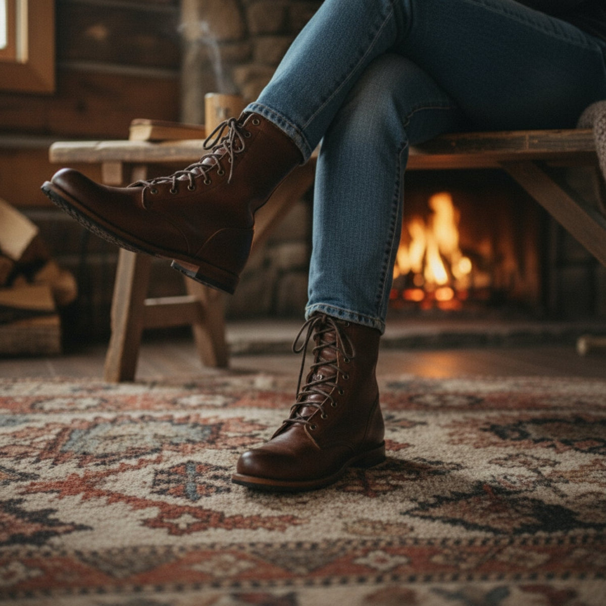 Dames Veterboots met Vetersluiting en Enkelondersteuning