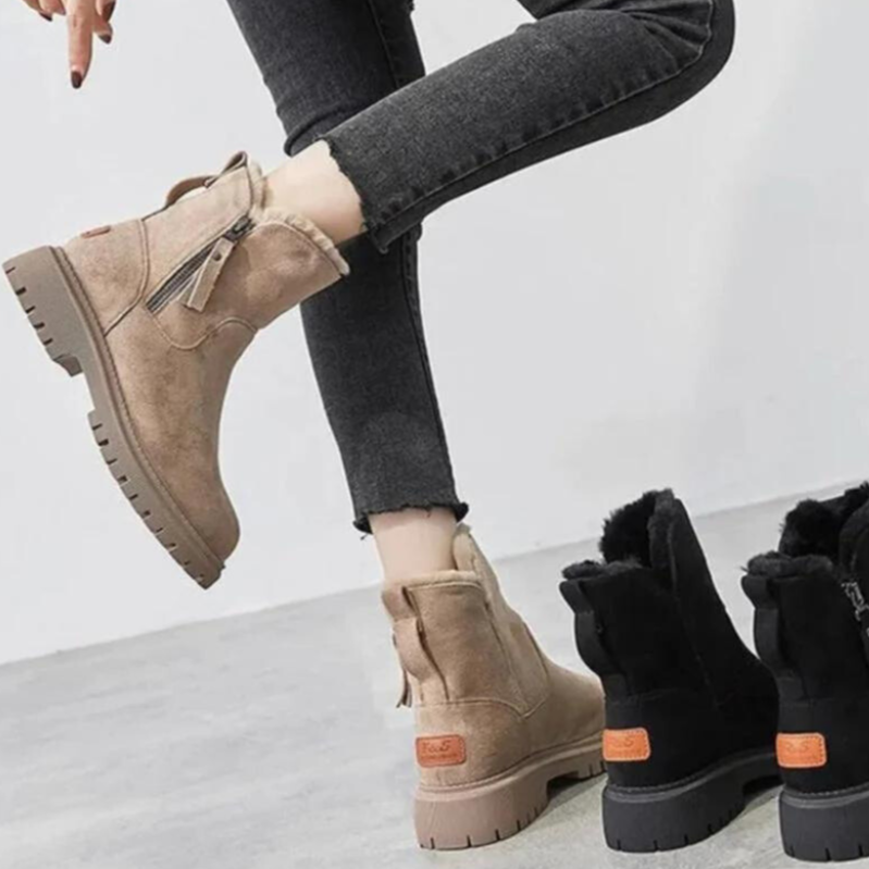 Dames Winterboots Enkelhoogte met Hoge Zool en Zachte Voering