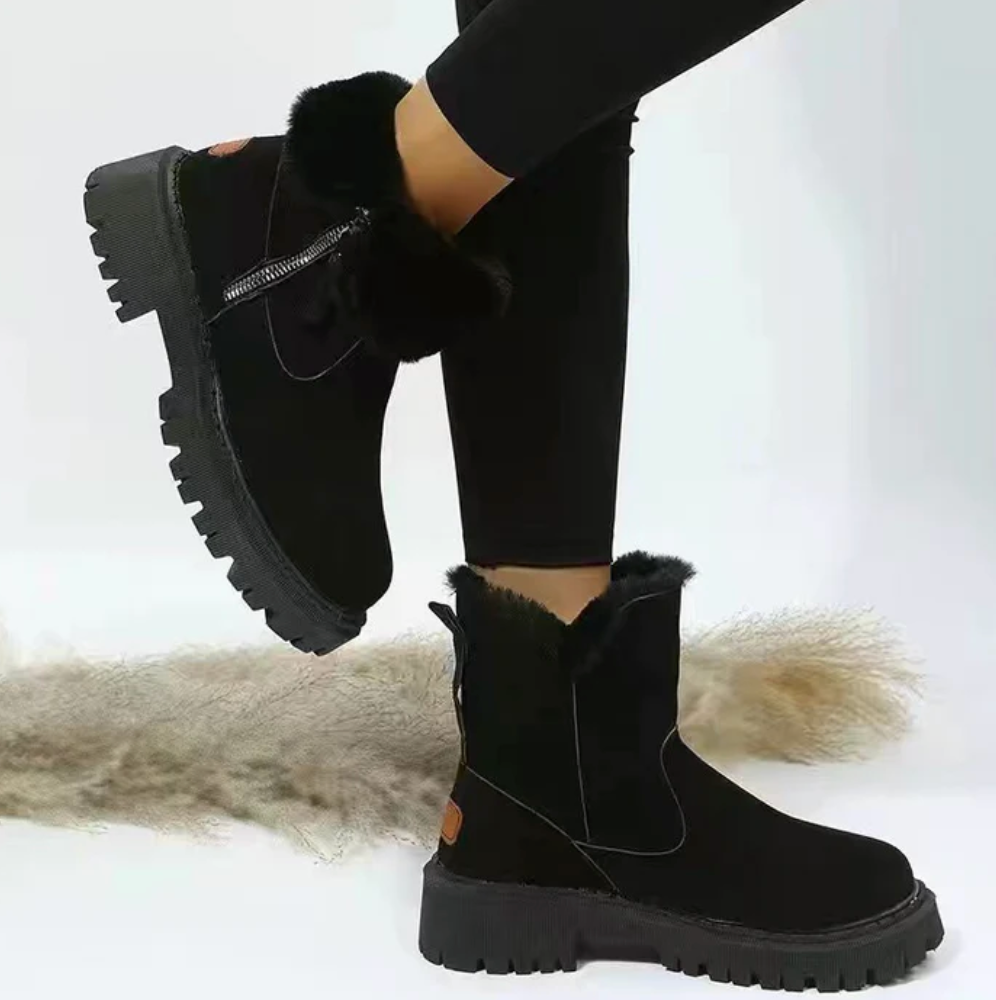 Dames Winterboots Enkelhoogte met Hoge Zool en Zachte Voering