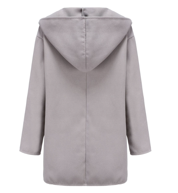 Dames Winterjas met Oversized Revers en Knoopsluiting