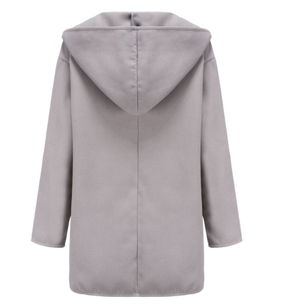 Dames Winterjas met Oversized Revers en Knoopsluiting
