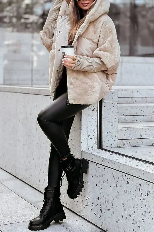 Dames Winterjas Oversized met Capuchon en Lange Mouwen