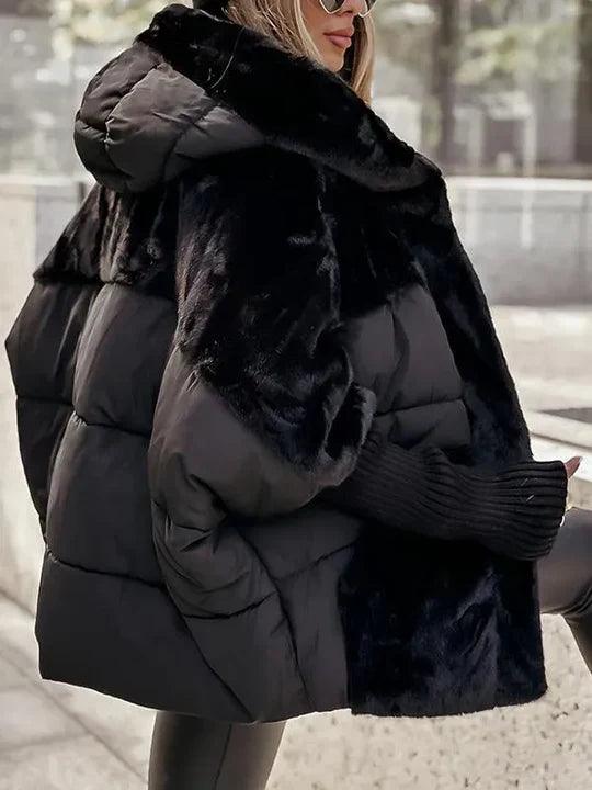 Dames Winterjas Oversized met Capuchon en Lange Mouwen