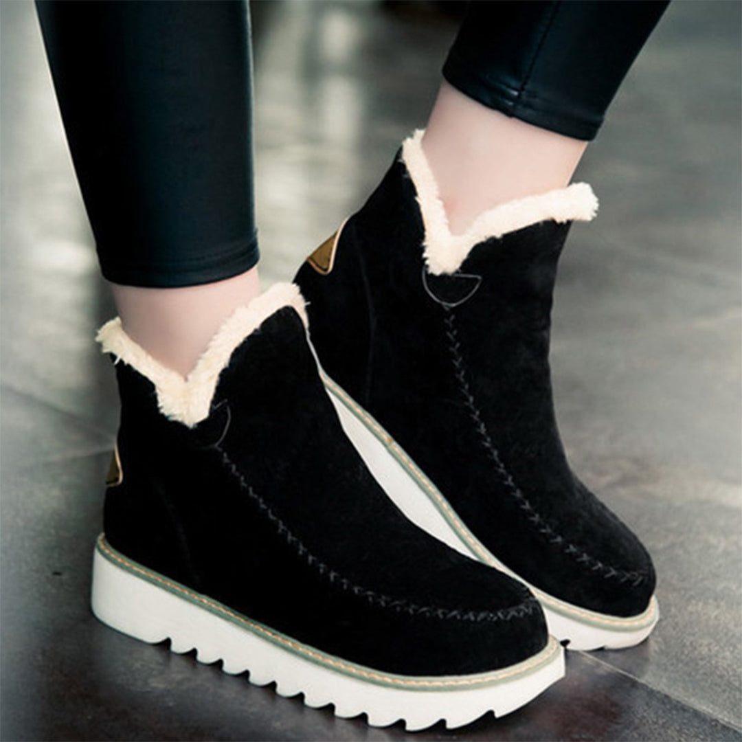 Dames Winterlaarzen met Antislip Zool en Fleece Zwart