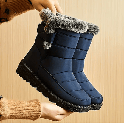 Dames Winterlaarzen met Waterdichte Bescherming en Antislip Zool Donkerblauw
