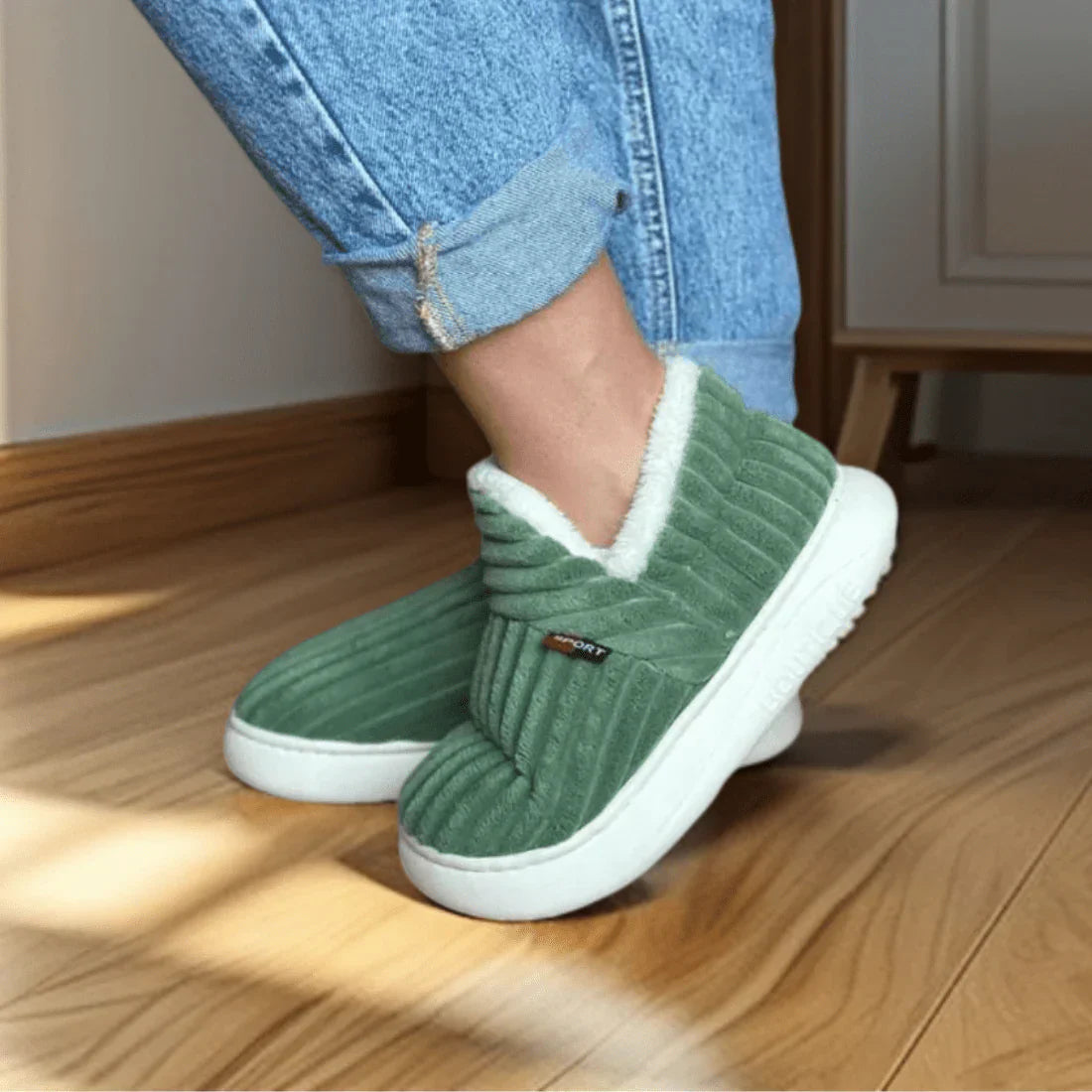 Dames Zachte Pantoffels met Fleece Voering