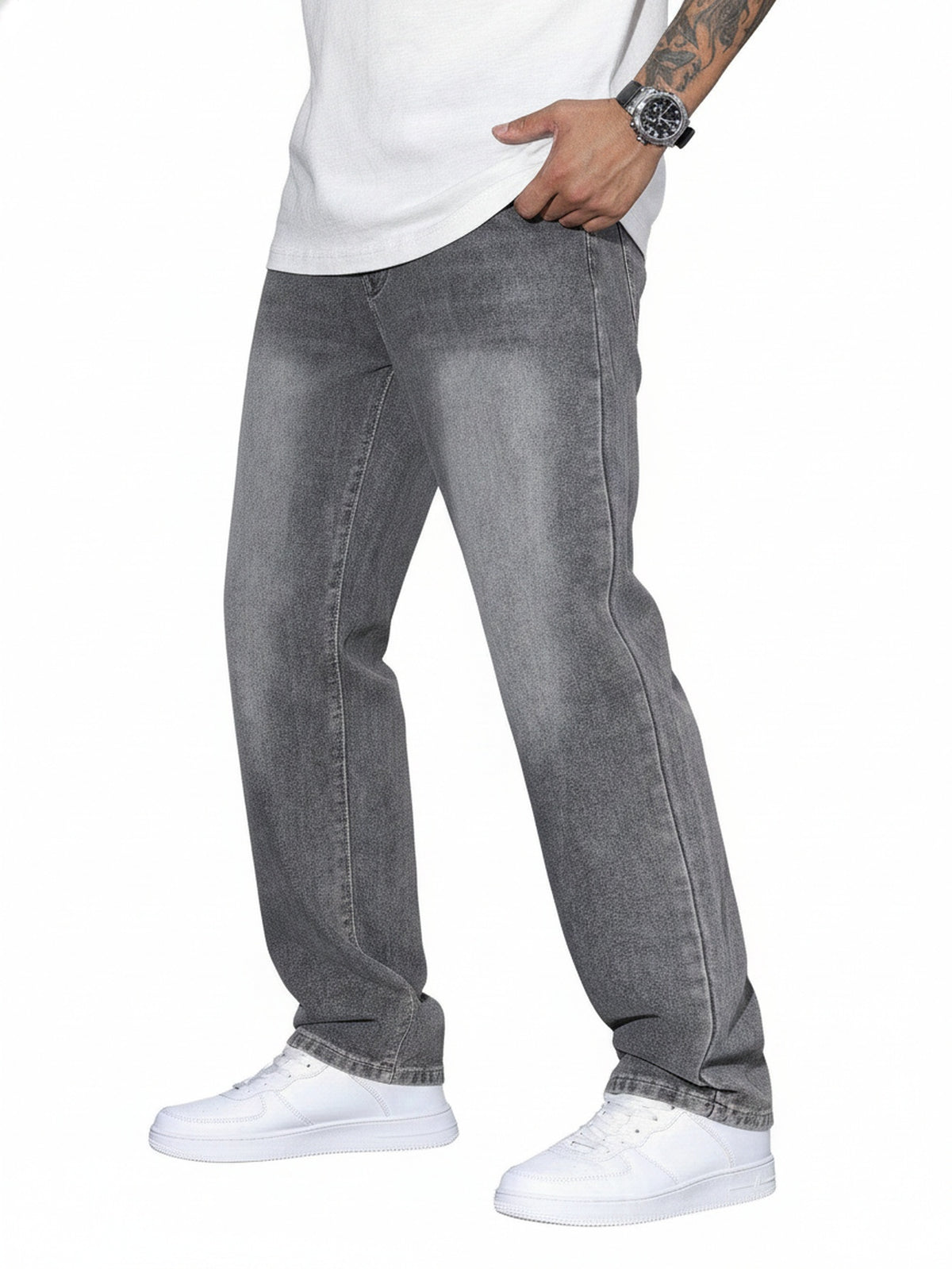 Heren Baggy Jeans met Losse Fit en Zijzakken