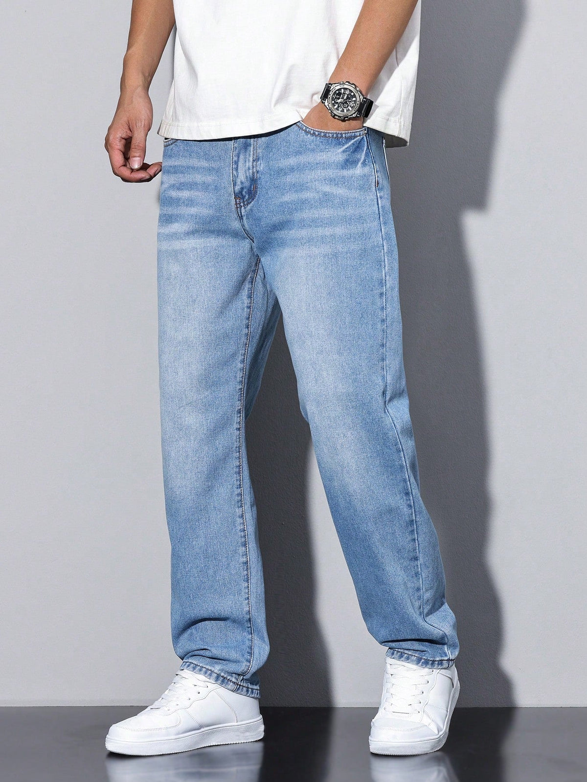 Heren Baggy Jeans met Losse Fit en Zijzakken