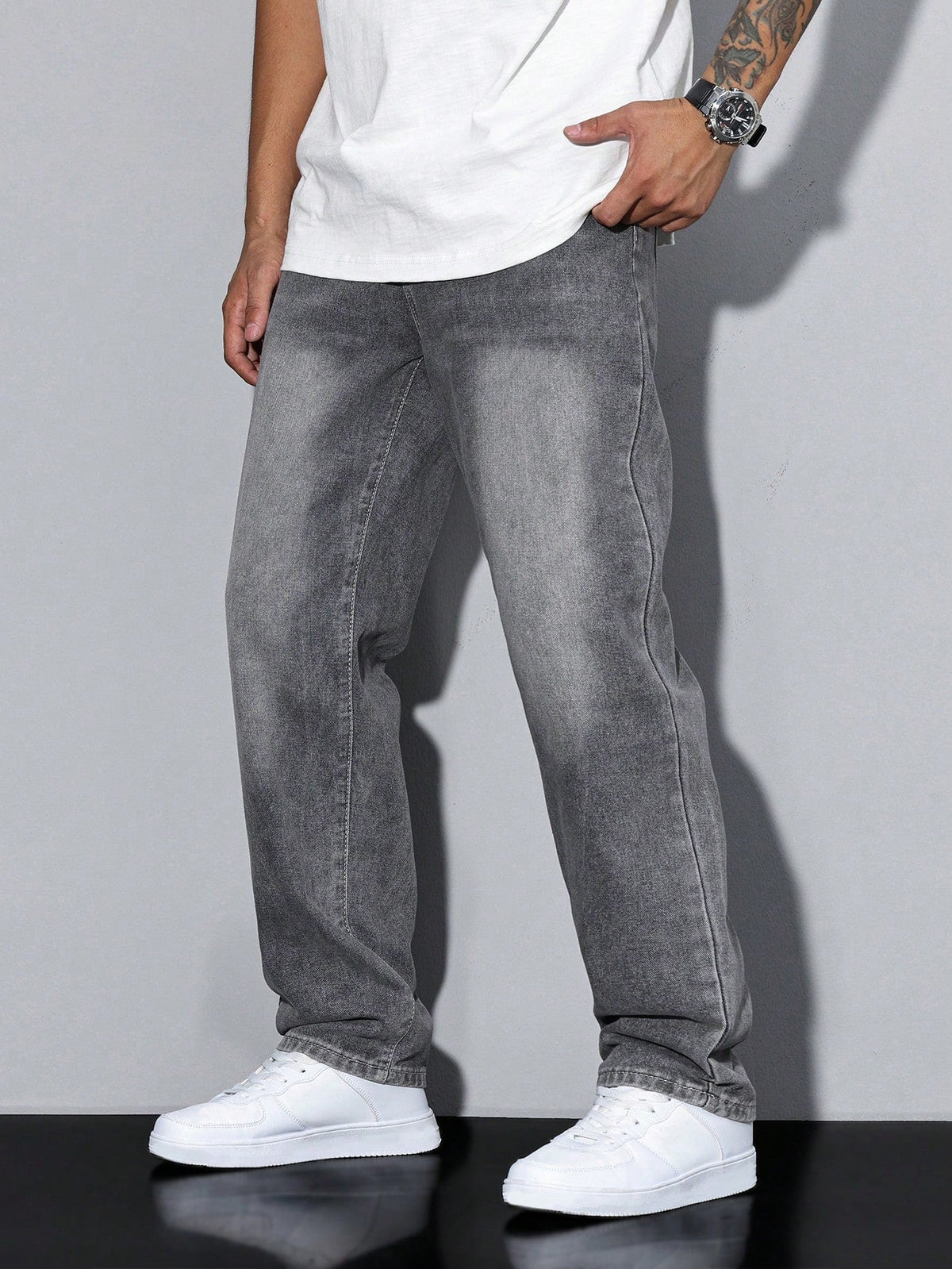 Heren Baggy Jeans met Losse Fit en Zijzakken