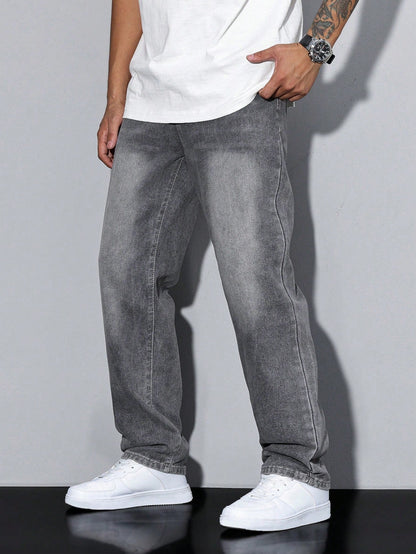 Heren Baggy Jeans met Losse Fit en Zijzakken
