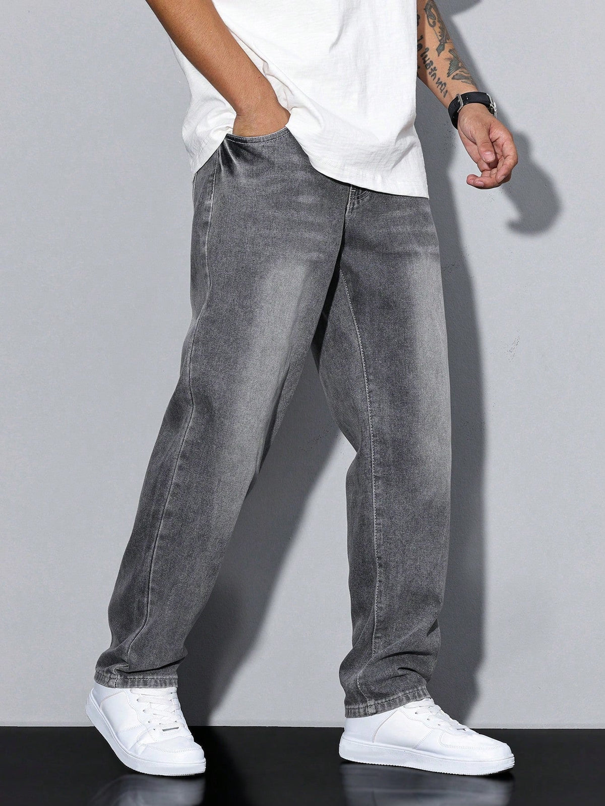 Heren Baggy Jeans met Losse Fit en Zijzakken