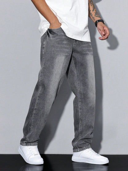 Heren Baggy Jeans met Losse Fit en Zijzakken