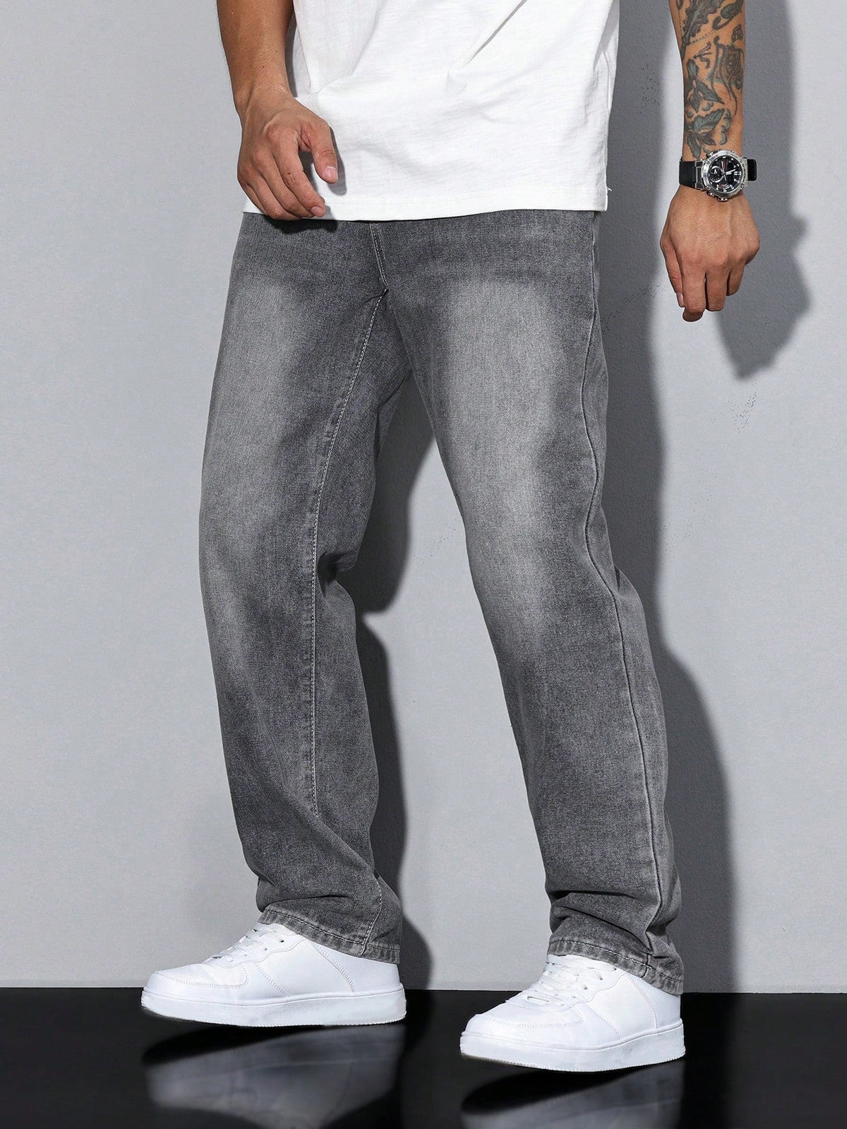 Heren Baggy Jeans met Losse Fit en Zijzakken