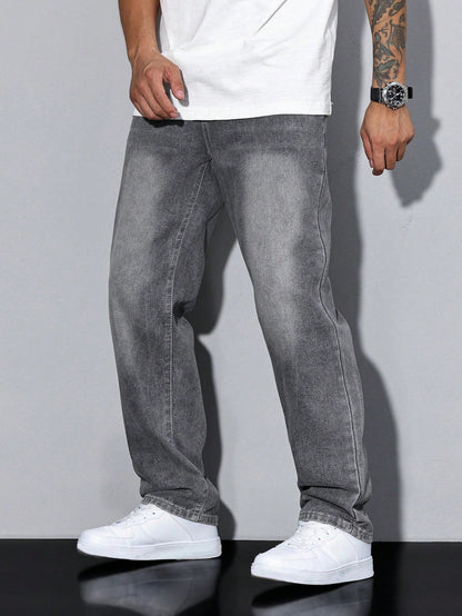 Heren Baggy Jeans met Losse Fit en Zijzakken