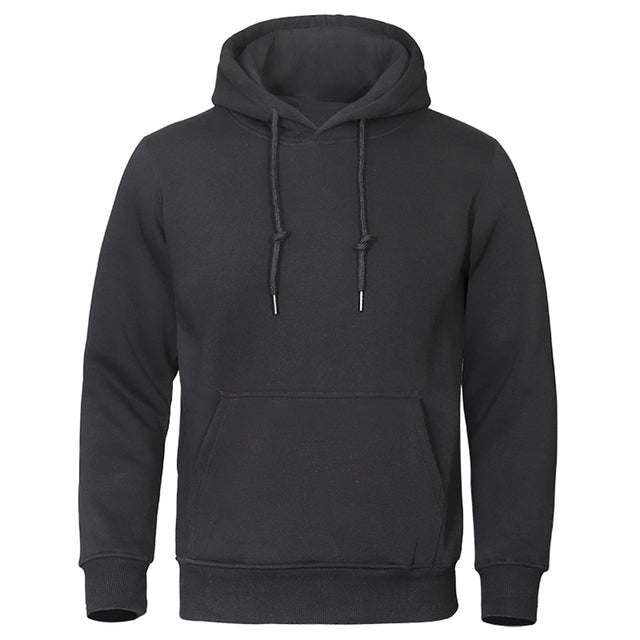Heren Basic Effen Hoodie met Capuchon Zwart