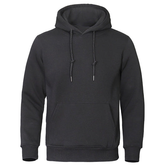 Heren Basic Effen Hoodie met Capuchon Zwart