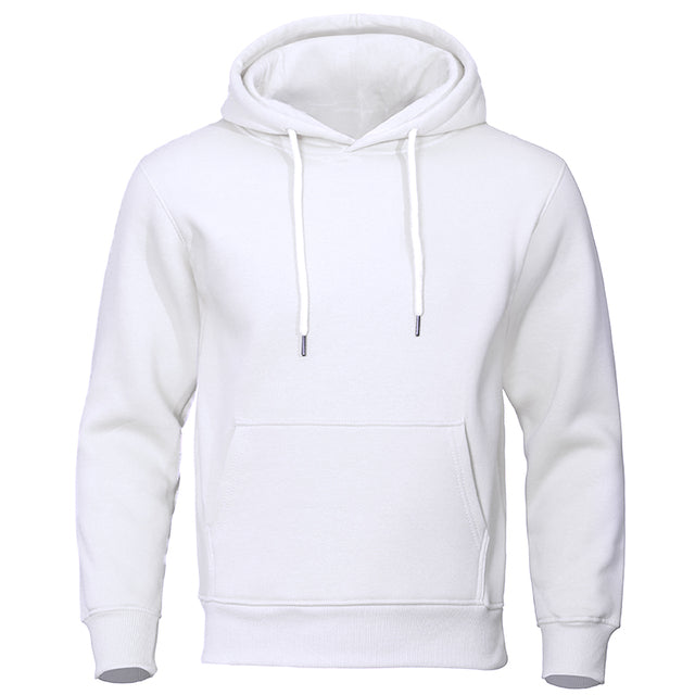 Heren Basic Effen Hoodie met Capuchon Wit