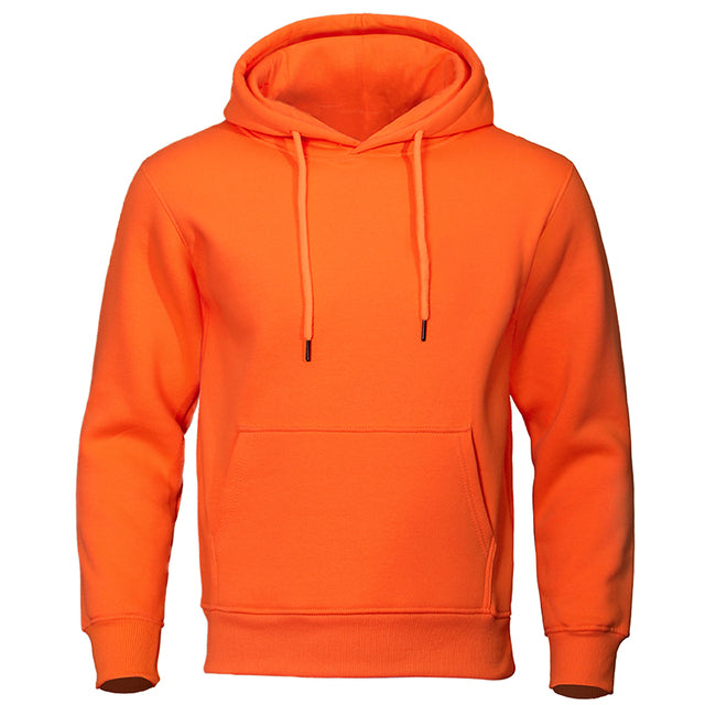 Heren Basic Effen Hoodie met Capuchon Oranje