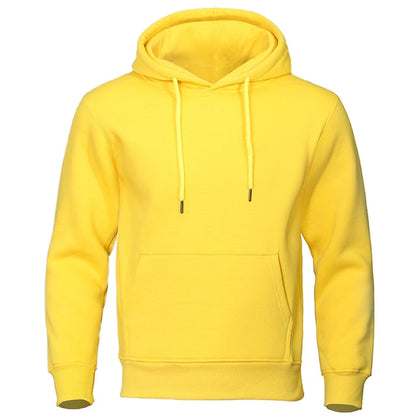 Heren Basic Effen Hoodie met Capuchon Geel