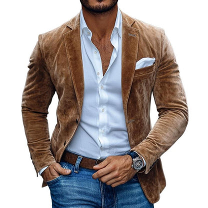 Heren Blazer met Notch Revers en Twee Knopen Slim Fit