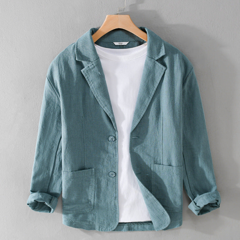 Heren Blazer met Relaxed Fit en Unieke Afwerking Lichtgroen