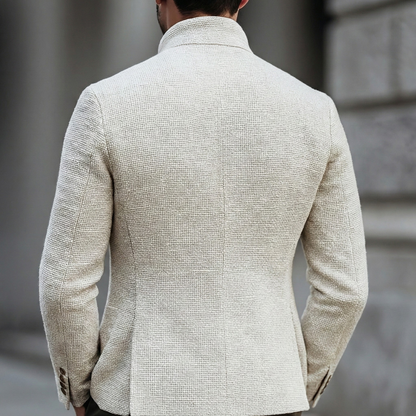 Heren Blazer met Staande Kraag en Knoopsluiting