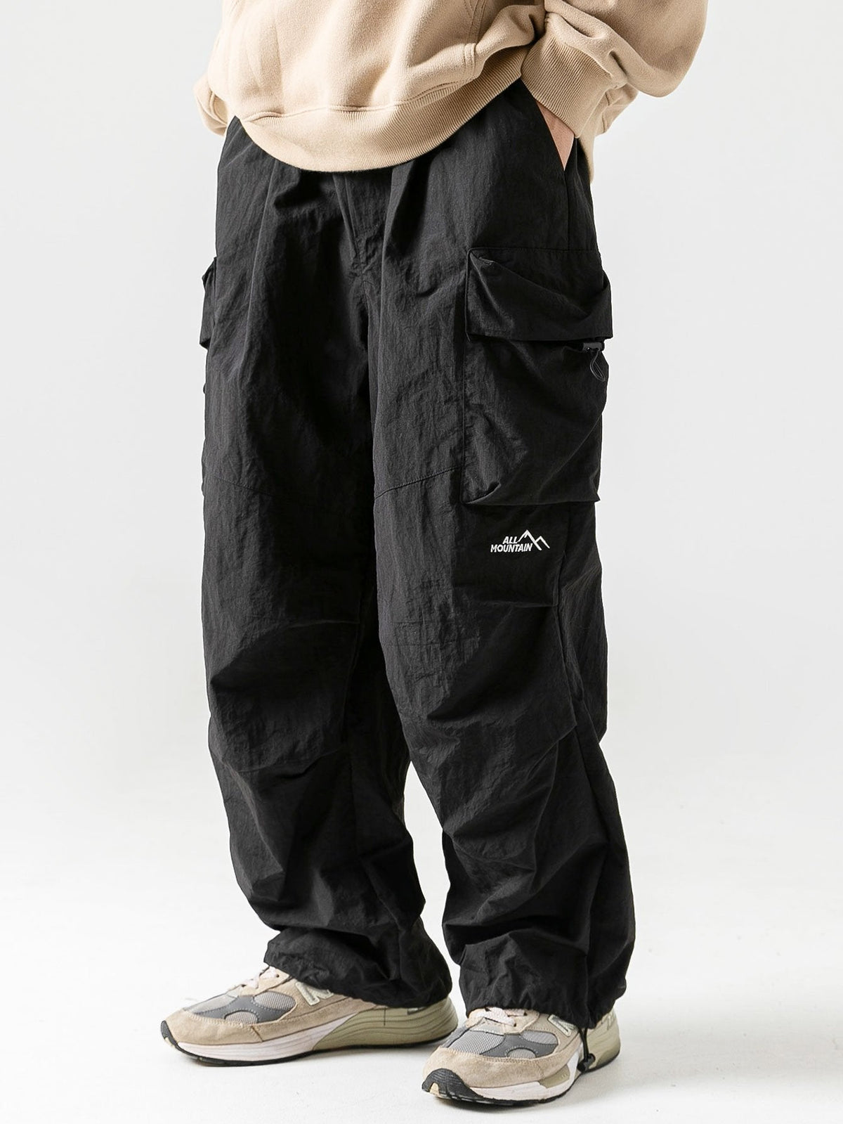 Heren Cargo Broek met Meerdere Opbergzakken en Elastische Taille
