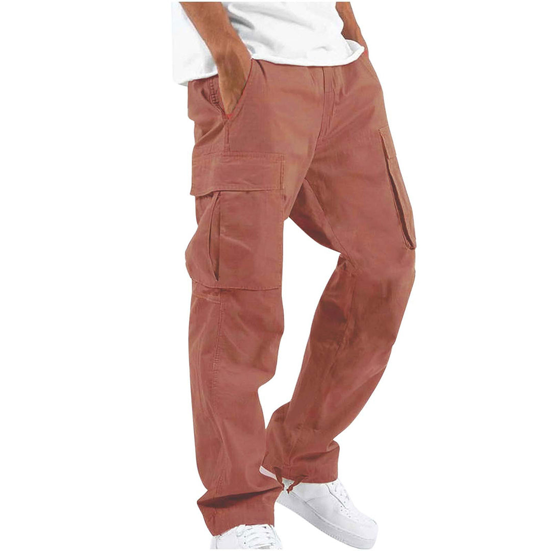 Heren Cargobroek met Elastische Taille en Trekkoord Rood