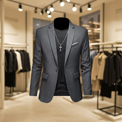 Heren Casual Colbert met Enkele Knoopsluiting en Getailleerde Pasvorm