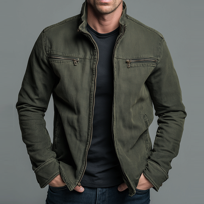 Heren Casual jacket met Opstaande Kraag en Ritssluiting