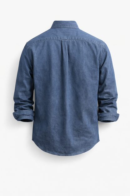 Heren Casual Overhemd met Button-down Kraag en Enkele Borstzak