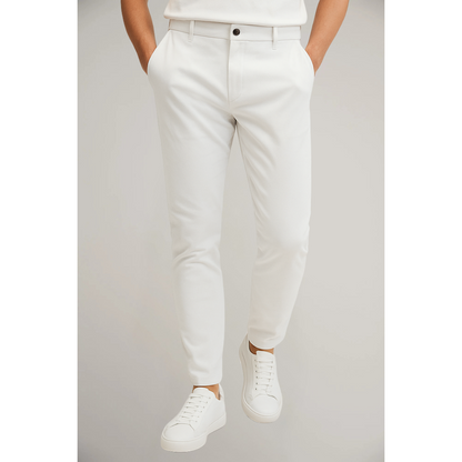 Heren Chino Broek Slim Fit met Knoopsluiting en Zijzakken