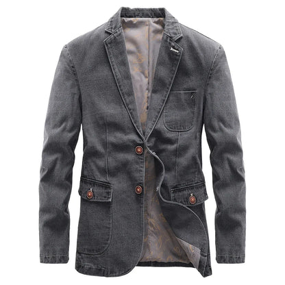 Heren Colbertjas met Dubbelgeknoopte Sluiting en Vintage Look