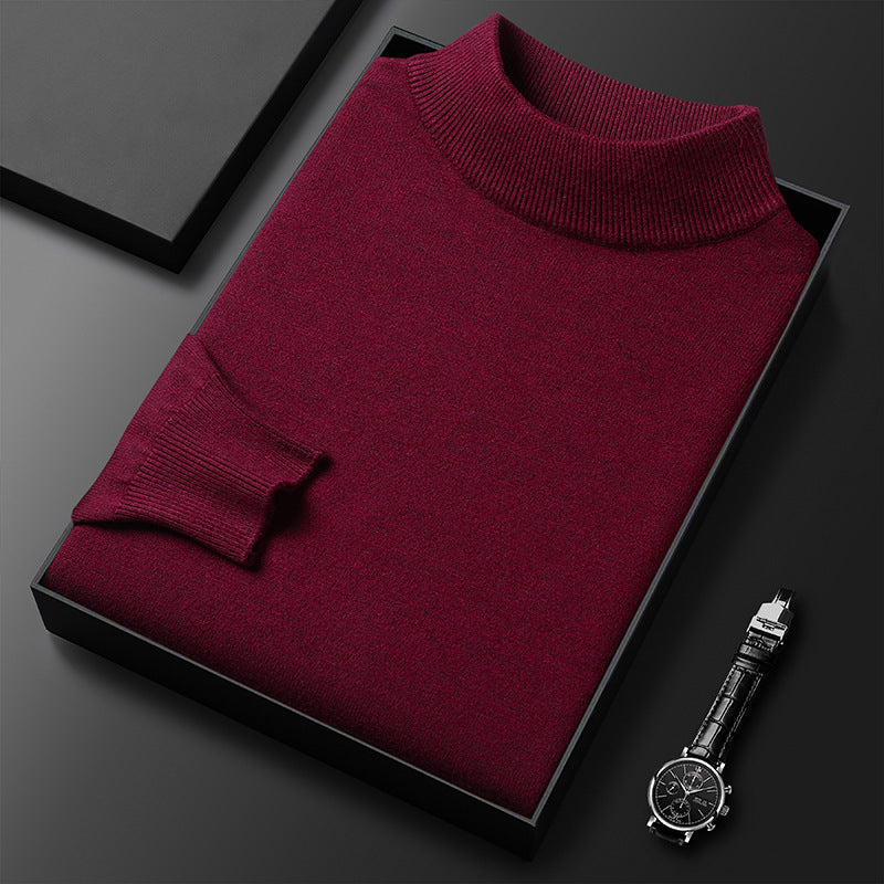 Heren Coltrui met Halfhoge Hals Bordeauxrood