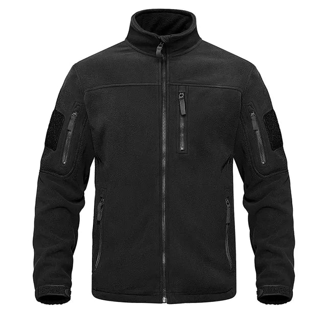 Heren Fleece Jack met Hoge Kraag en Ritszakken Zwart