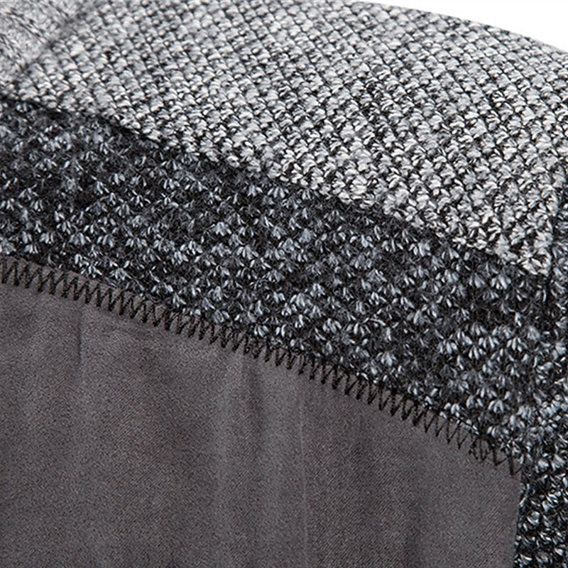 Heren Gebreid Vest met Rits en Patchwork Detail