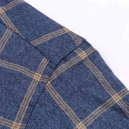 Heren Geruit Overhemd met Button-down Kraag en Borstzak