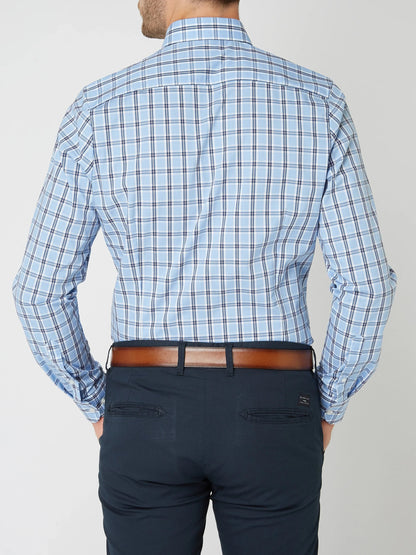 Heren Geruit Overhemd met Button-down Kraag en Borstzak