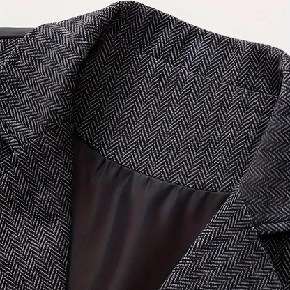 Heren Gilet met Visgraatpatroon, Revers en Kettingdetail
