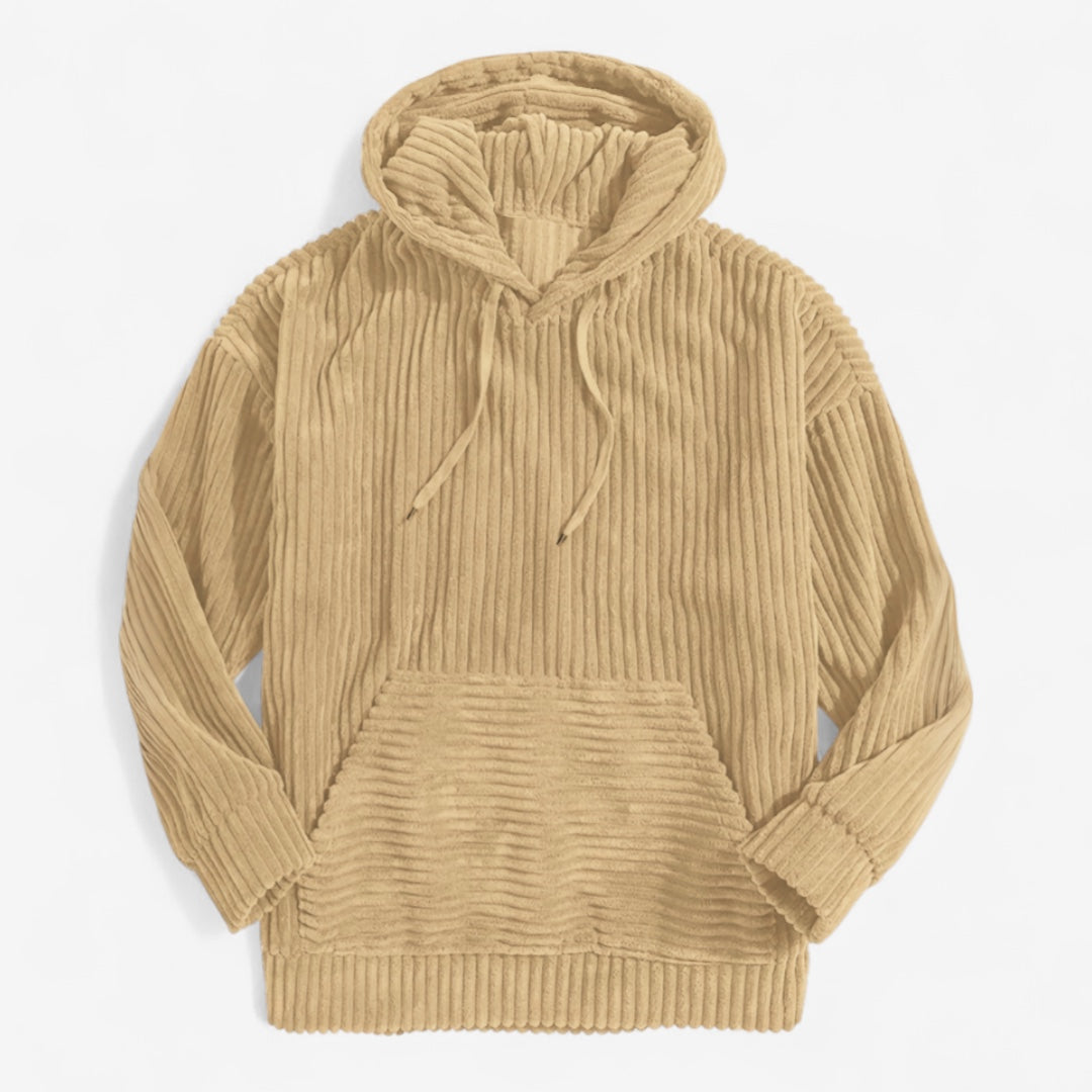 Heren Hoodie Ribstof