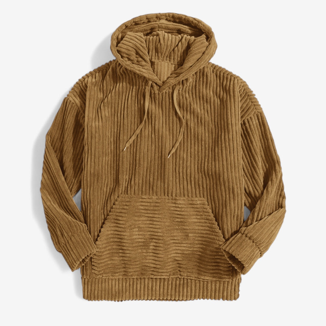 Heren Hoodie Ribstof Brons