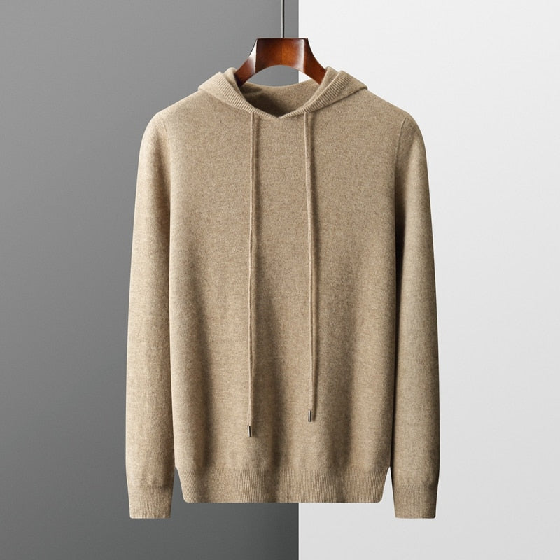 Heren Hoodie Zonder Buikzak Beige