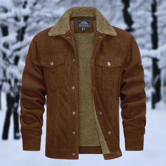 Heren Jack met Sherpa Voering en Kraag voor Herfst en Winter Bruin