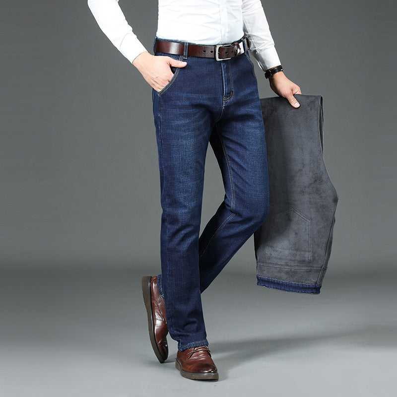 Heren Jeans met Rechte Pijpen en Gevoerde Binnenkant